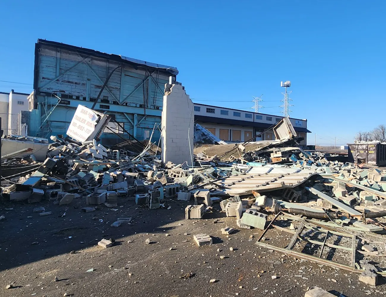 Before image of a commercial property we demolished (Complete or Full Warehouse Demolition).